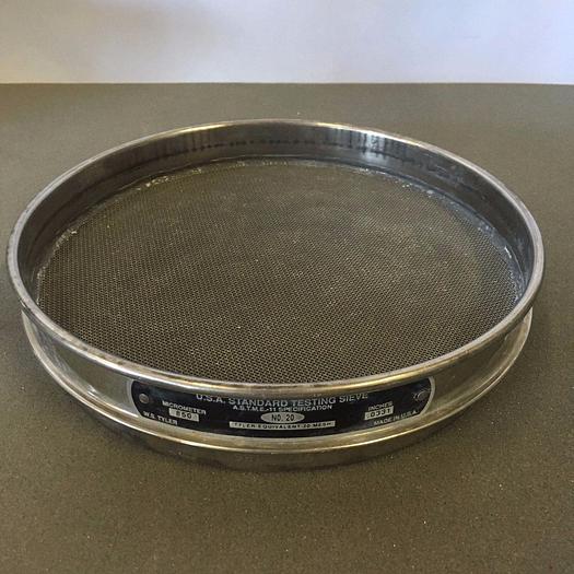 Used U.S.A Standard Testing Sieve No.20 Micrometer 850 .0331''