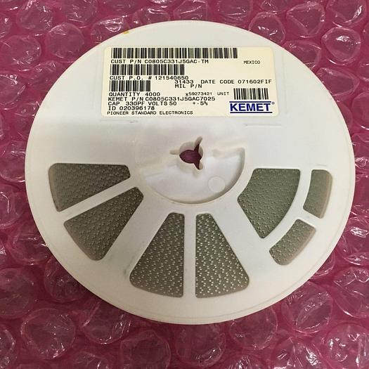 KEMET C0805C331J5GAC CAP 330 VOLTS 50