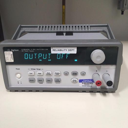 Used AGILENT TECHNOLOGIES E3643A DC POWER SUPPLY