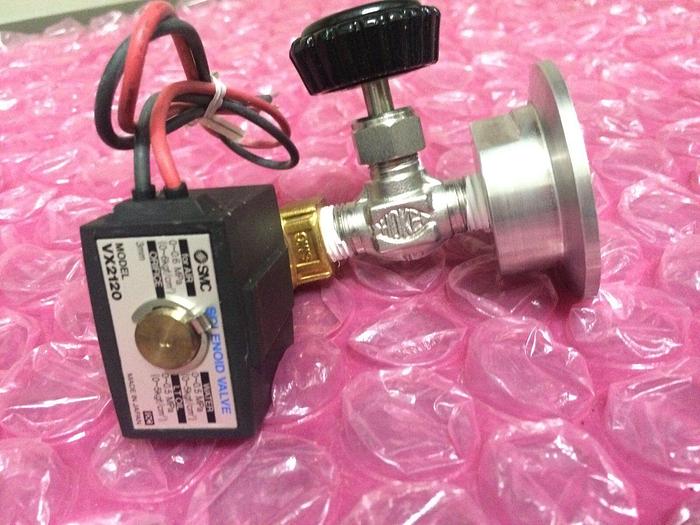 Used SMC VX2120 SOLENOID VALVE WITH HOKE VALVE