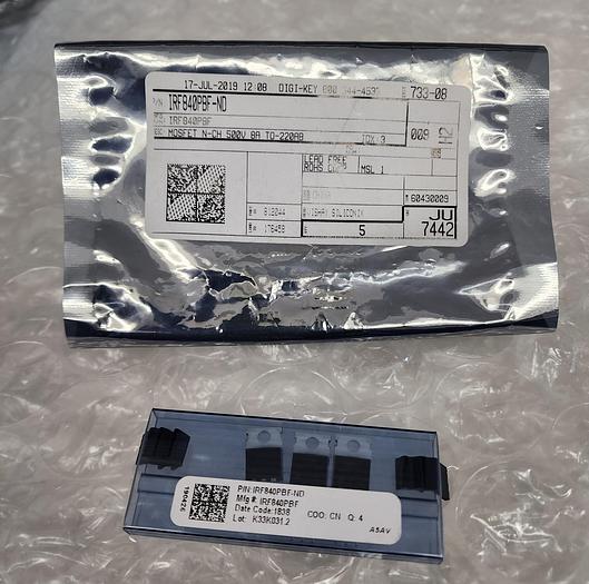 Used VISHAY SILICONIX IRF840PBF-ND MOSFET N-CH 500V 8A TO-220AB