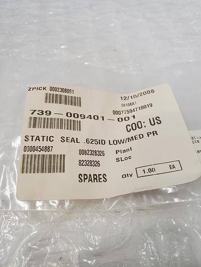 Used 739-009401-001 STATIC SEAL .625ID LOW-MED PR