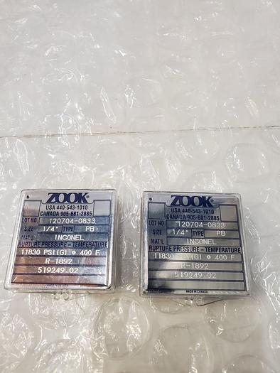 Used ZOOK R-1892 RUPTURE DISK