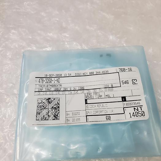 Used AVX TACA107M006XTA CAP TANT 100UF