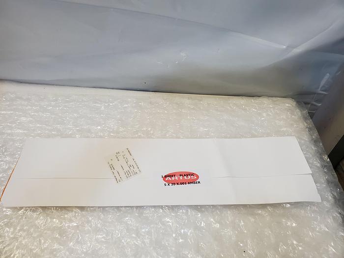 Used ARTUS PLASTIC SHEET AMBER 5X20X.001
