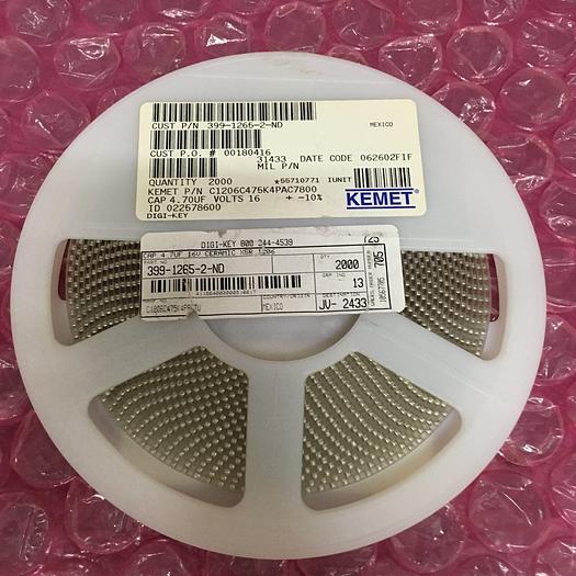 KEMET C1206C475K4PAC7800 CAP 4.70UF VOLTS 16