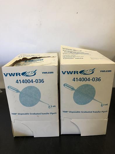 Used VWR DISPOSABLE GRADUATED TRANSFER PIPETS