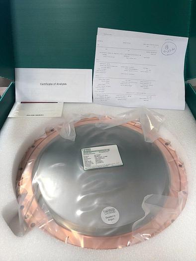 Used VEM Mo Target , 99.995% dia 13.505'' x .250''