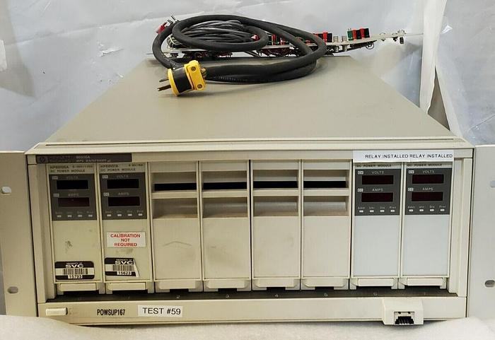 Used HEWLETT PACKARD 66000A MAIN FRAME WITH HP66105A, HP66101A, 2) HP66104A, 4) 16A
