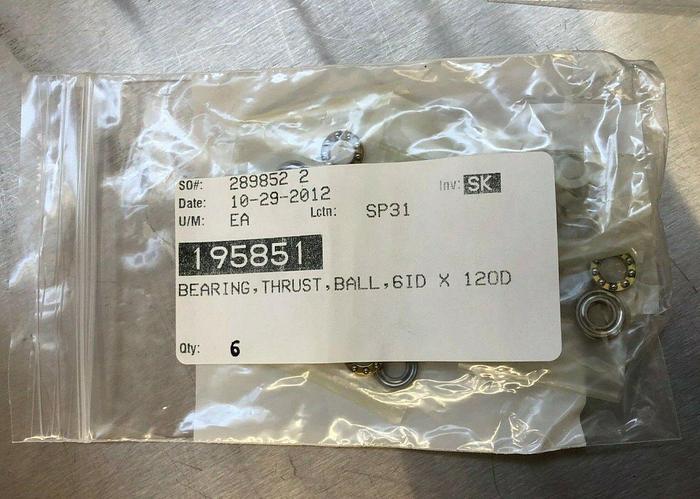 195851 BEARING, THRUST, BALL, 6ID x 120D (qty 7)