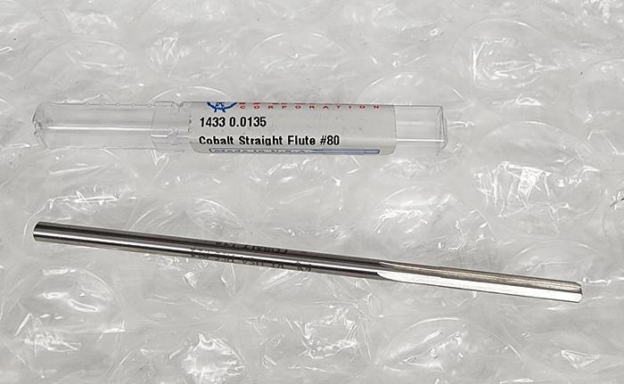 Used 1433 0.0135 COBALT STRAIGHT FLUTE #80