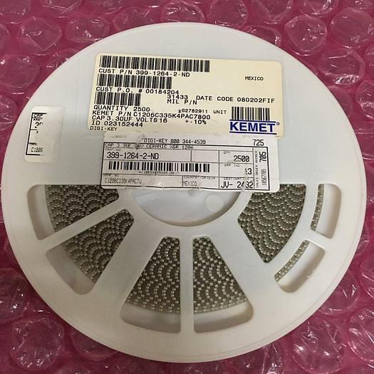 KEMET C1206C335K4PAC7800 CAP 3.30UF VOLTS 16